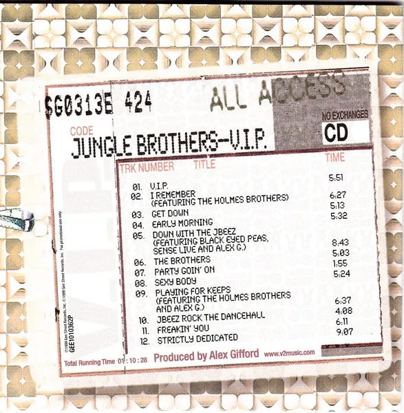 Jungle Brothers V.I.P. CD album promo VG+