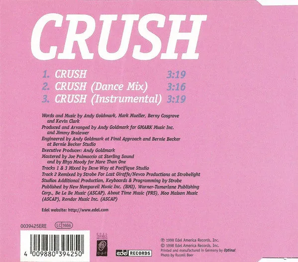 Jennifer Paige Crush CD maxi dance mix strumentale