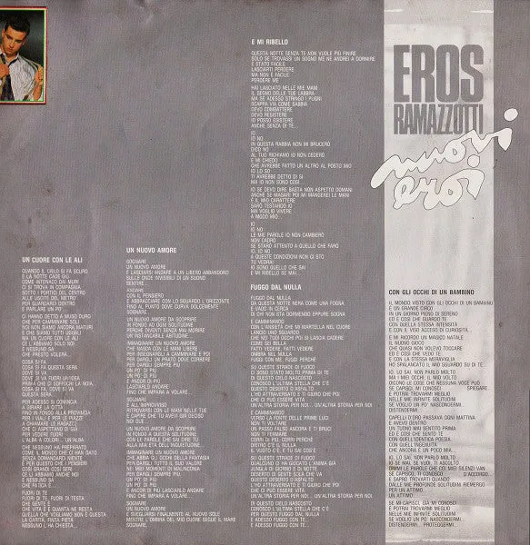 Eros Ramazzotti Nuovi Eroi LP vinile album 1986 pop