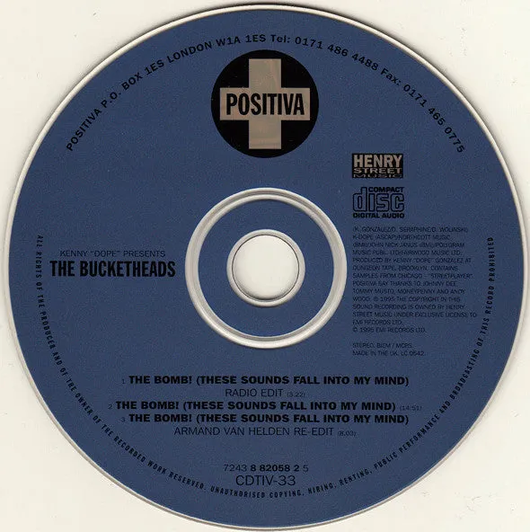 Bucketheads The Bomb! CD Singolo House 1995