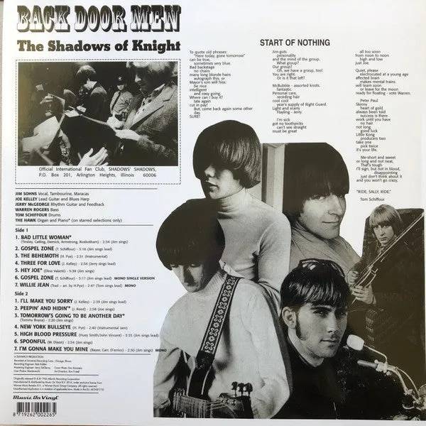 Shadows Of Knight Back Door Men LP 180g rimasterizzato