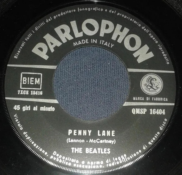 The Beatles Penny Lane Strawberry Fields singolo 45 giri 7'' VG
