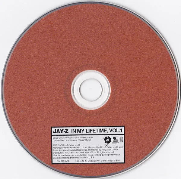 Jay-Z In My Lifetime Vol.1 CD album 1997