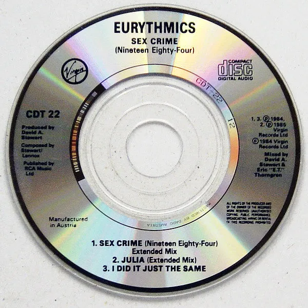 Eurythmics Sexcrime Nineteen Eighty Four mini CD usato synth-pop