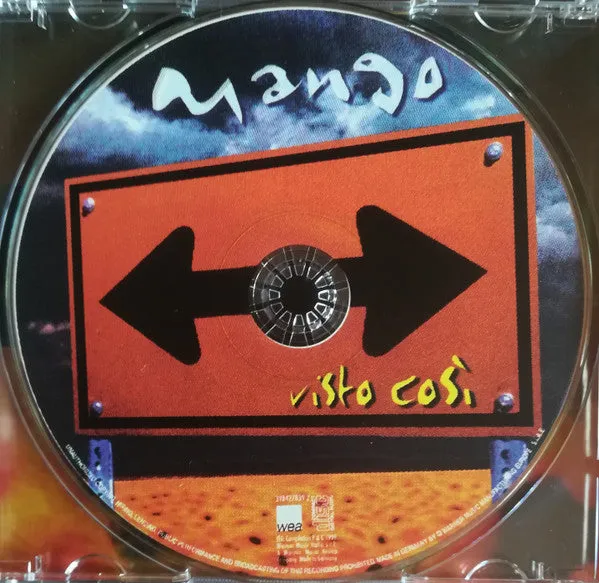 Mango Visto Cosi CD compilation 16 brani pop