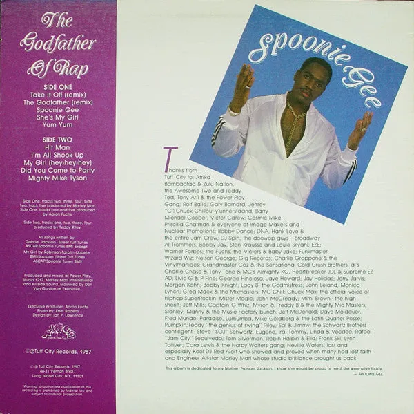 Spoonie Gee The Godfather Of Rap vinile LP usato VG+