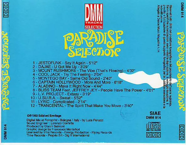 Various Paradise Selection CD compilation mixed 1993