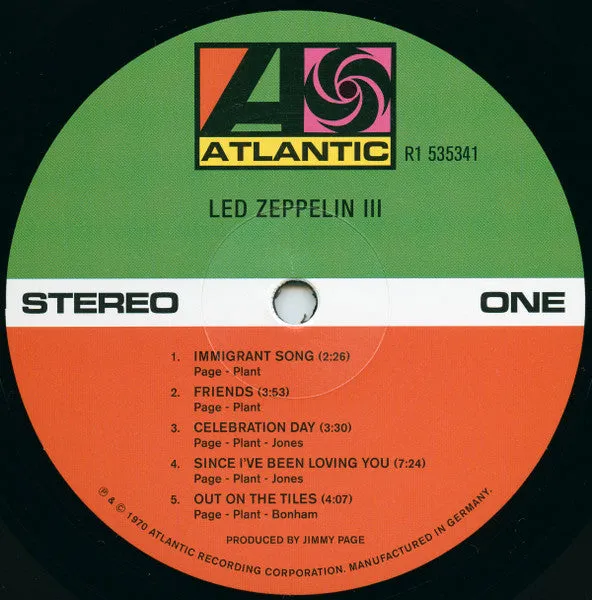 Led Zeppelin III vinile LP 180g rimasterizzato gatefold