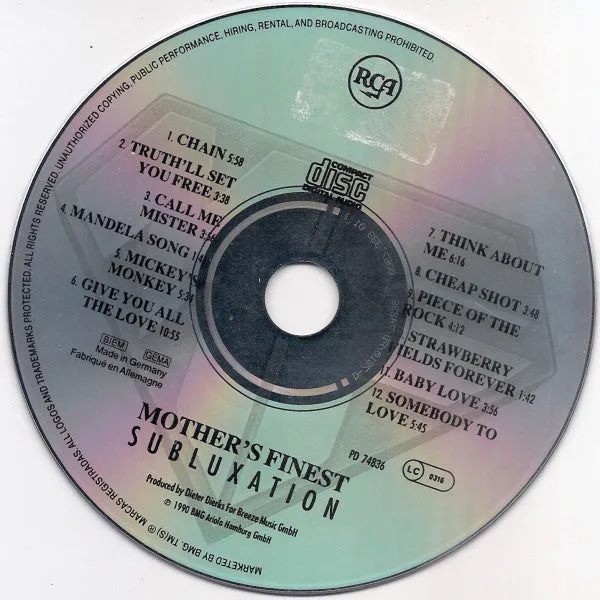 Mother's Finest Subluxation CD album live