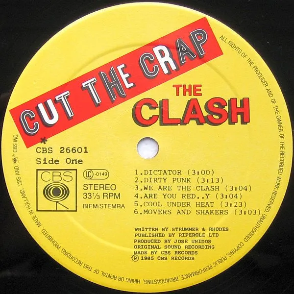 The Clash Cut The Crap vinile LP punk 1985
