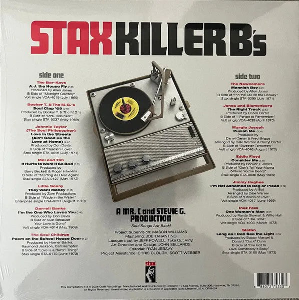 Stax Killer B's LP vinile rosso edizione RSD limitata funk soul