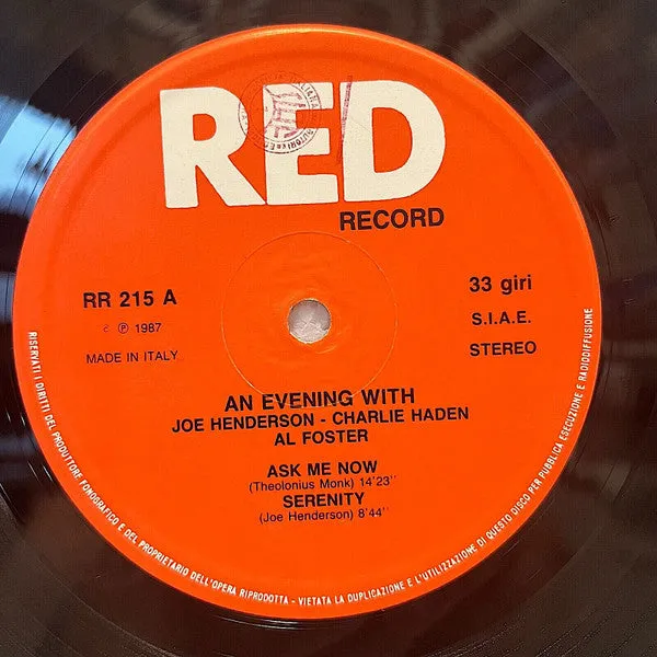 Joe Henderson An Evening With LP live 1987