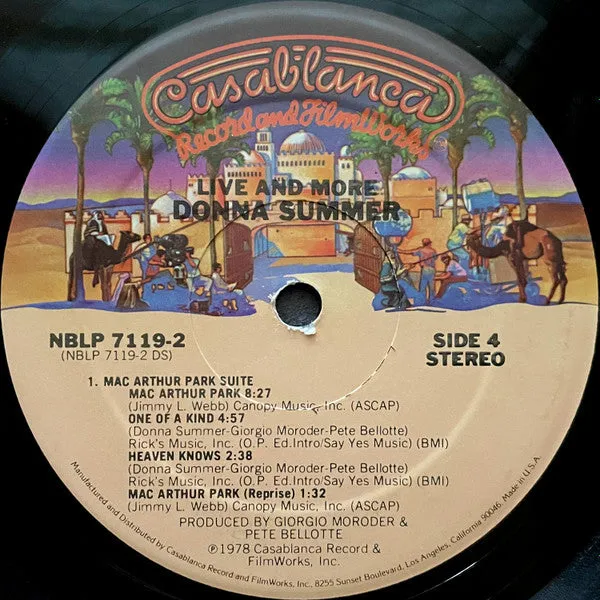 Donna Summer Live And More 2xLP disco USA PRC