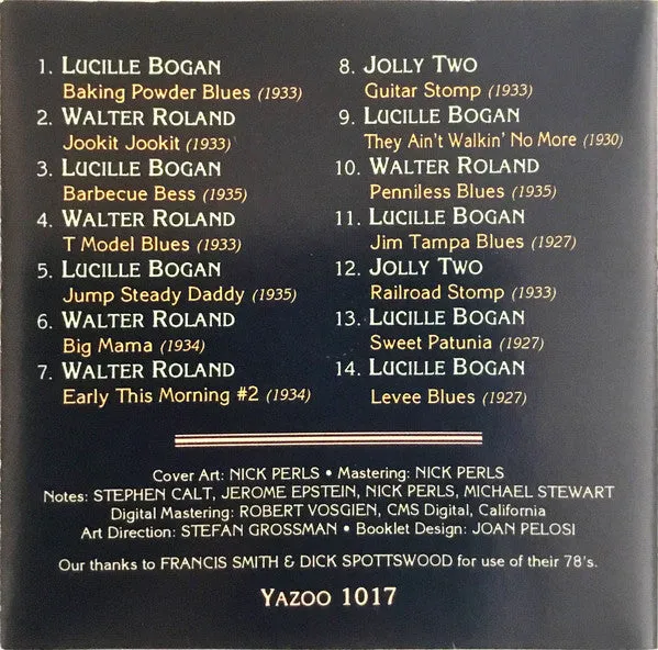 Lucille Bogan Walter Roland 1927-1935 CD compilation blues NM