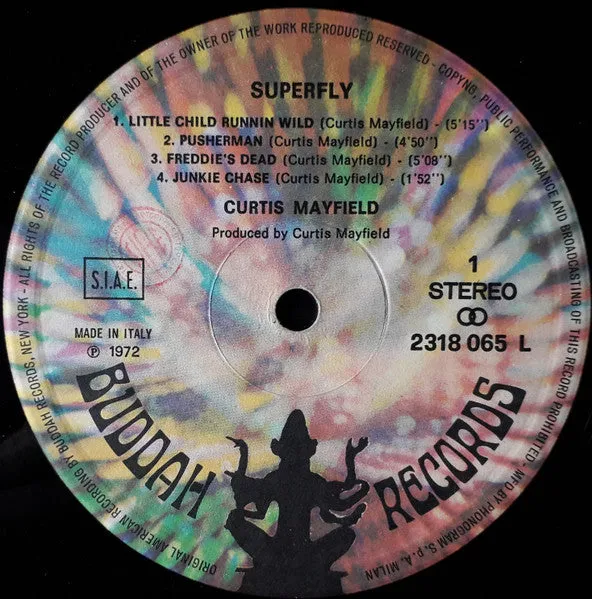 Curtis Mayfield Super Fly vinile LP pressaggio Italia 1972