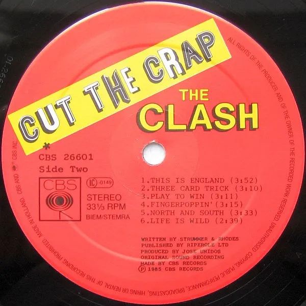 The Clash Cut The Crap vinile LP punk 1985