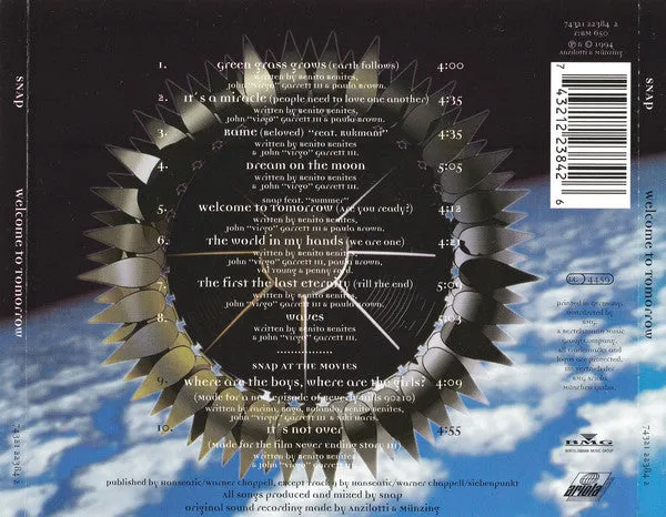 Snap Welcome To Tomorrow CD album 1994 VG+