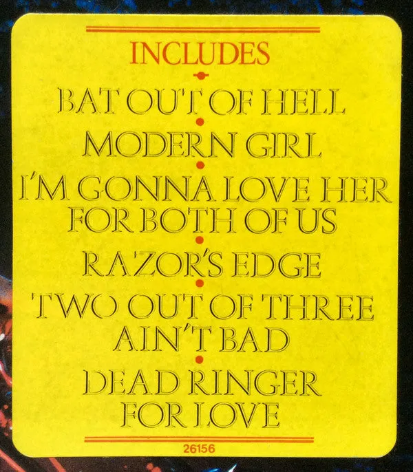 Meat Loaf Hits Out Of Hell vinile LP compilation classic rock
