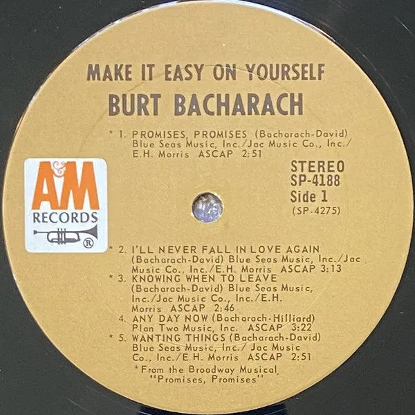 Burt Bacharach Make It Easy On Yourself LP usato VG