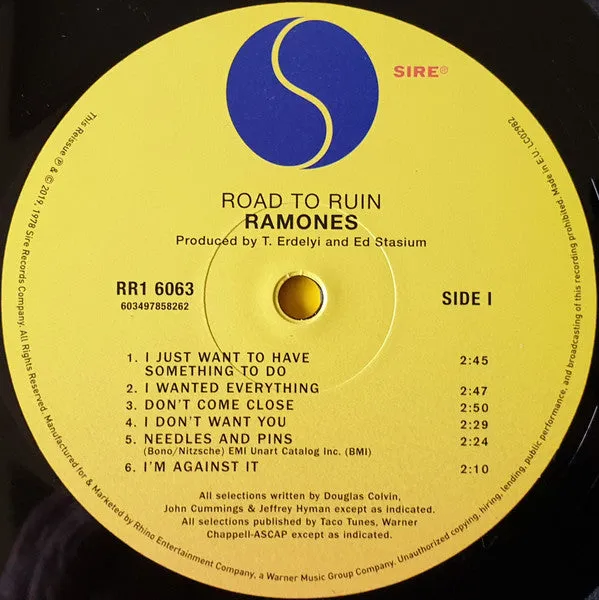 Ramones Road To Ruin vinile LP 180g remaster Mint