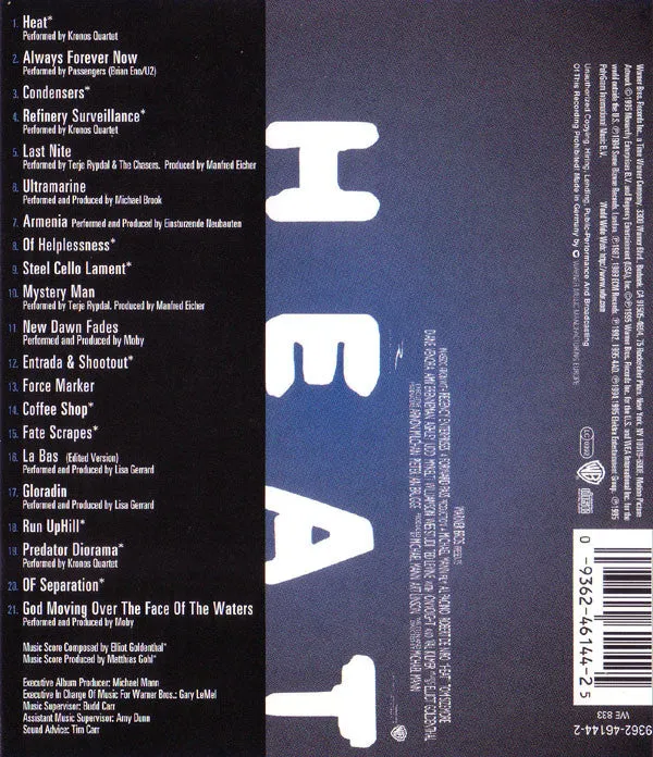Heat Music From Motion Picture cd compilation near mint