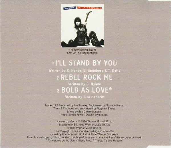 Pretenders I'll Stand By You CD singolo 1994 pop rock