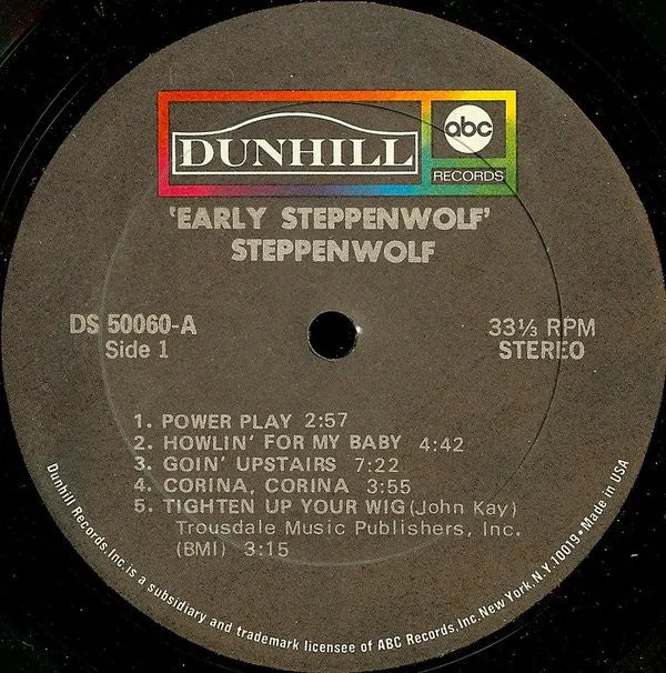 Steppenwolf Early Steppenwolf LP vinile USA 1969 VG live