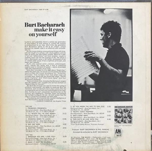Burt Bacharach Make It Easy On Yourself LP usato VG