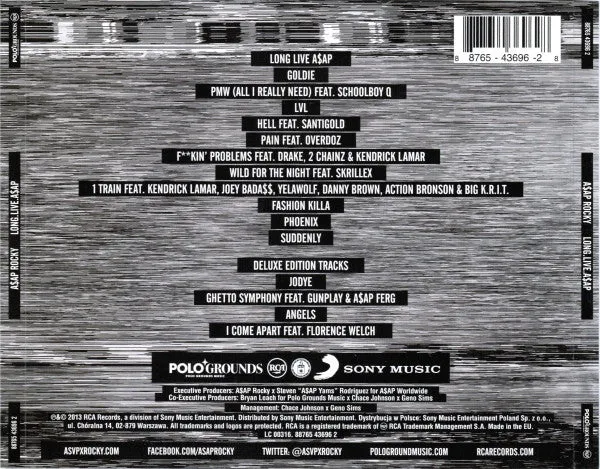 A$AP Rocky Long.Live.A$AP CD album deluxe 16 tracce