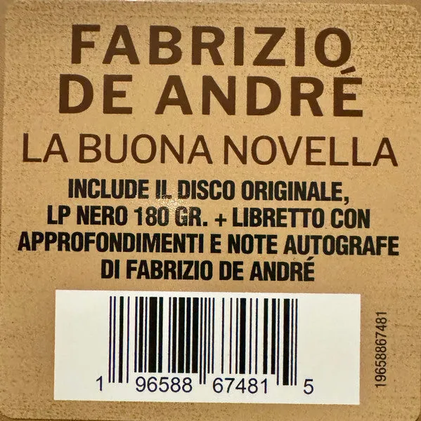 Fabrizio De André La Buona Novella LP 180g 2024
