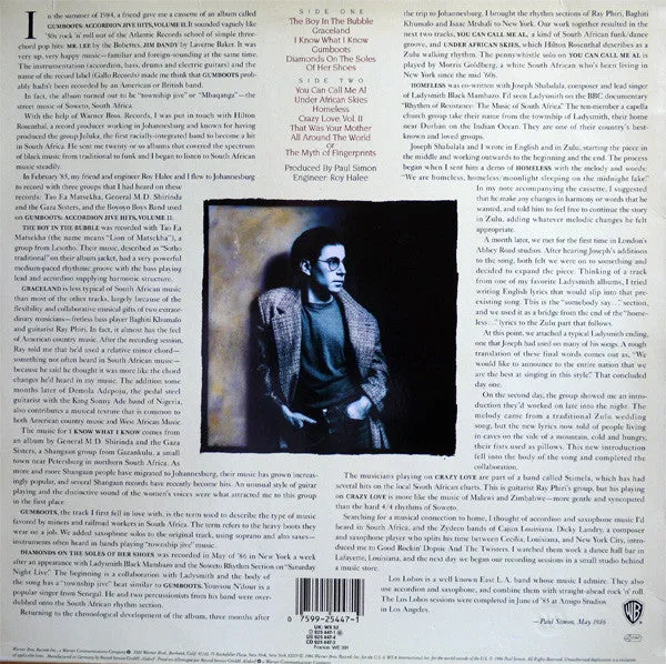 Paul Simon Graceland vinile LP Germania 1986 NM