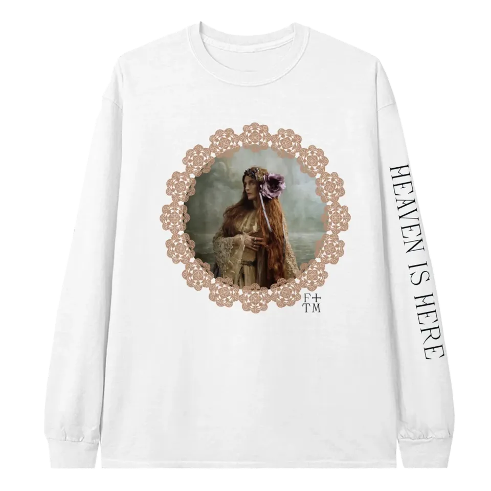 Polydor Records Heaven is Here maglia bianca maniche lunghe