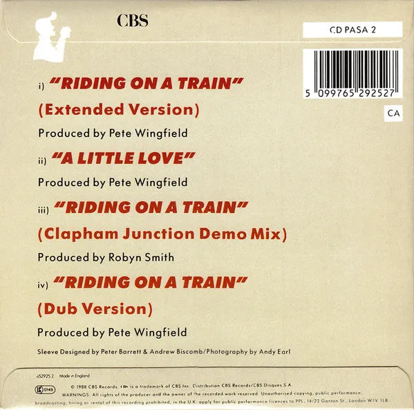 Pasadenas Riding On A Train CD singolo 1988 4 brani soul