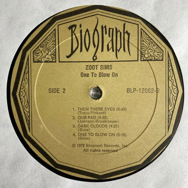 Zoot Sims One To Blow On vinile LP post-bop