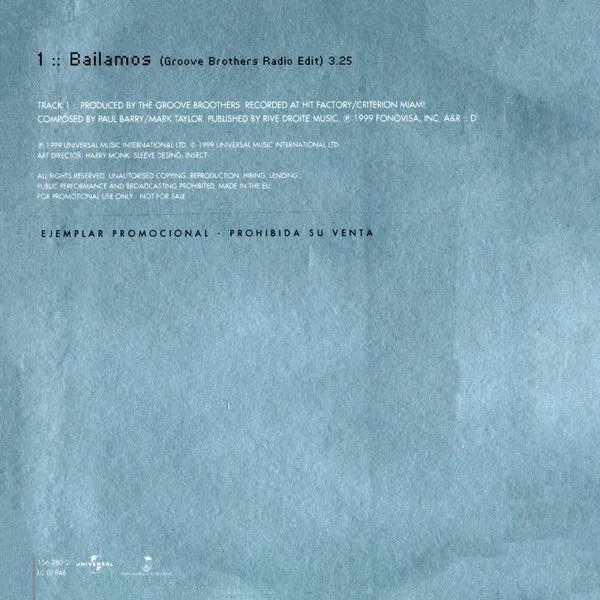 Enrique Iglesias Bailamos CD singolo promo house