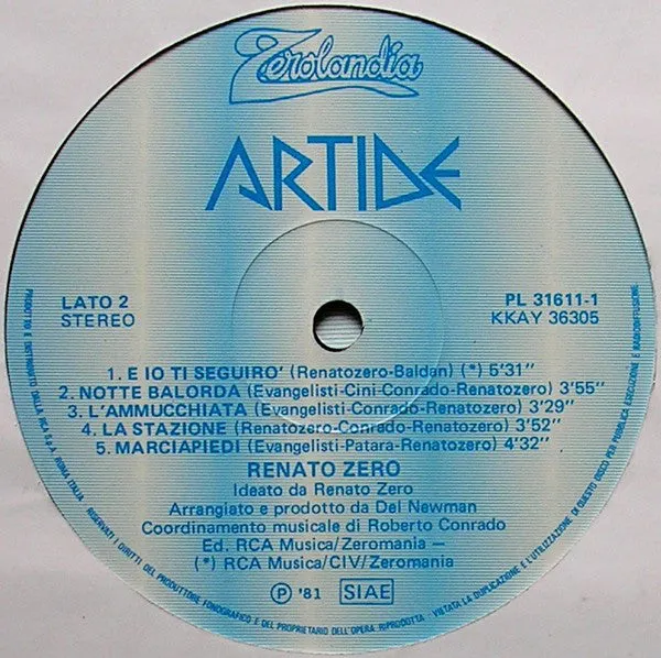 Renato Zero Artide Antartide doppio vinile gatefold usato