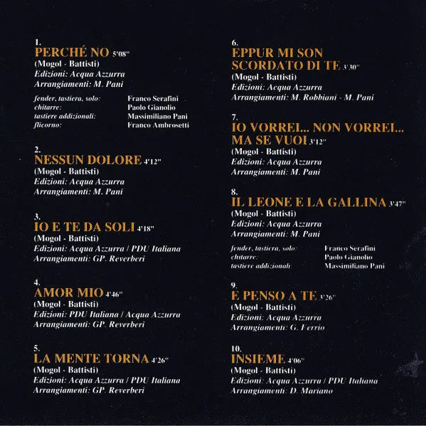 Mina Mazzini Canta Battisti CD compilation 1994