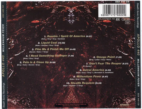 Apollo 440 Millennium Fever CD album UK