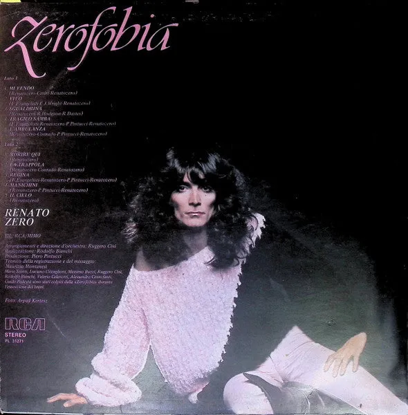 Renato Zero Zerofobia vinile LP ristampa VG