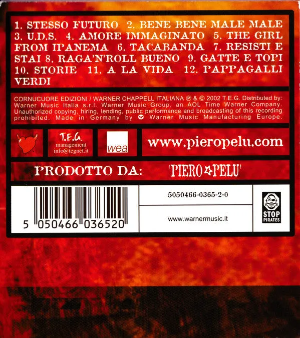 Piero Pelù U.D.S. L'Uomo Della Strada CD 2002 rock