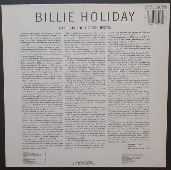 Billie Holiday Last Recording vinile LP ristampa
