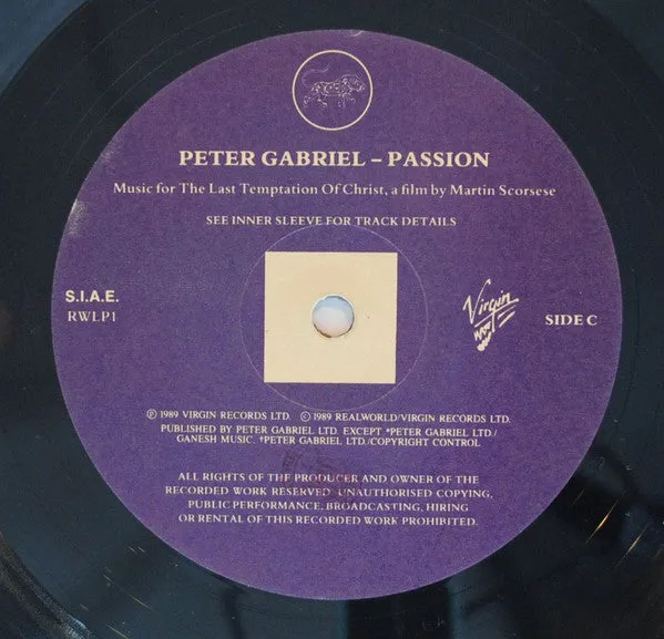 Peter Gabriel Passion doppio vinile 2 LP soundtrack