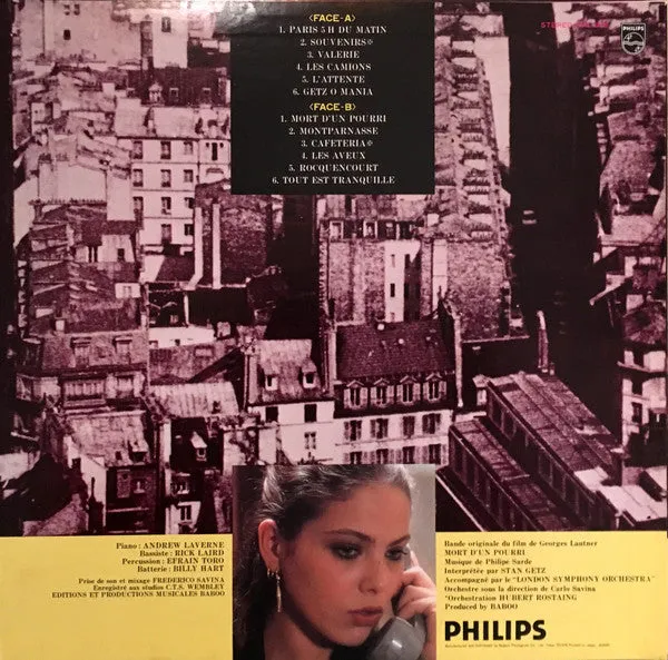 Philippe Sarde Mort D'Un Pourri LP vinile Giappone obi 1978