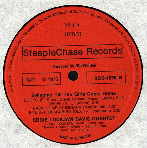 Eddie Lockjaw Davis Swingin Till vinile LP danese