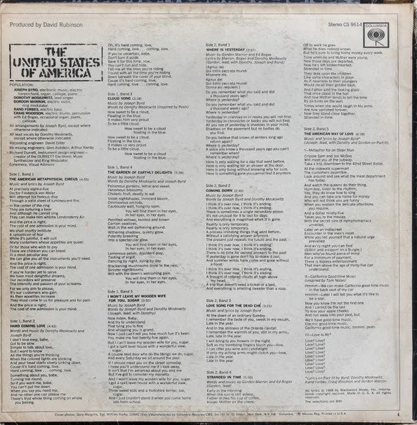 United States of America omonimo LP mono promo psych 1968