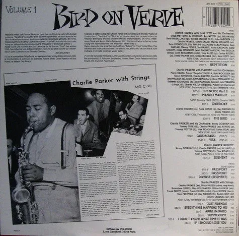 Charlie Parker Bird On Verve Vol. 1 vinile LP jazz