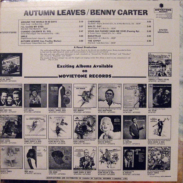Benny Carter Autumn Leaves vinile LP mono VG+