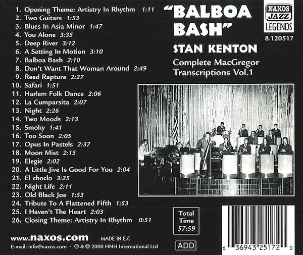 Stan Kenton Balboa Bash 1941 CD album jazz big band
