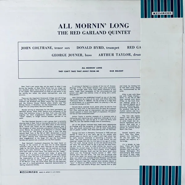 Red Garland All Mornin' Long vinile LP mono hard bop