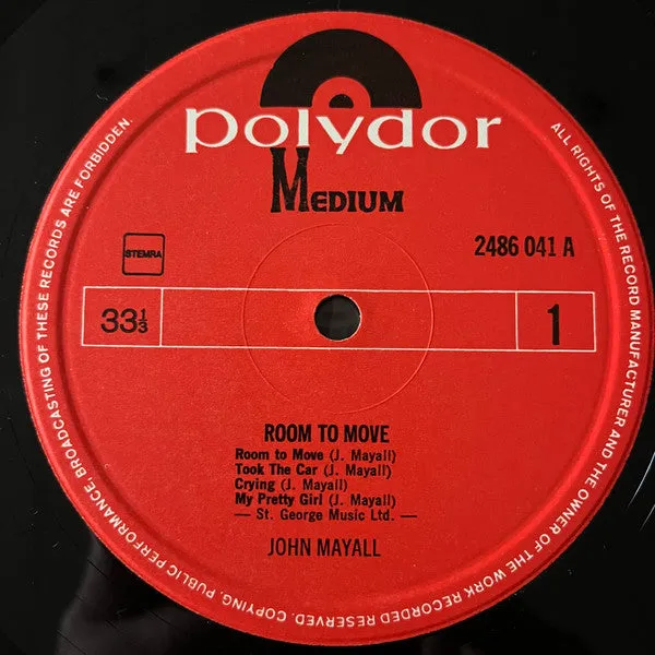 John Mayall Room To Move LP compilation olandese